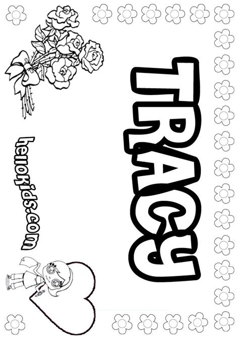 Pin by Traci on Tracy | Name coloring pages, Coloring pages, Coloring