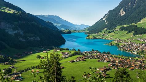 Lake Lungern Is A Natural Lake In Obwalden Switzerland