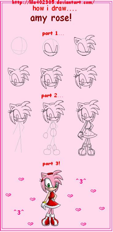 How To Draw Amy Rose By Lila402305 On Deviantart