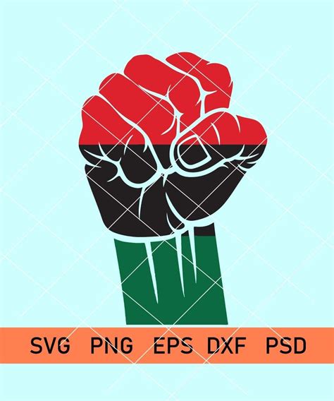 Fist In Pan African Colours Svg Raised Fist Svg Blm Svg Black Lives