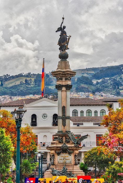 Independence Monument In Independence Square In Downtown Quito Ecuador