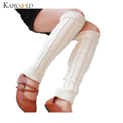 Women Winter Warm Woolen Crochet Long Knitting Leg Socks Lady Stretch