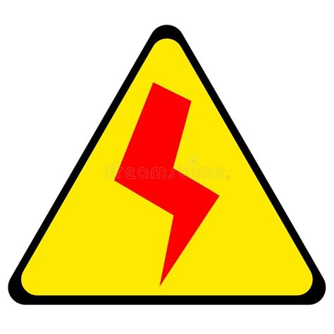 Danger Sign With Lightening Symbol Stock Illustration Illustration Of