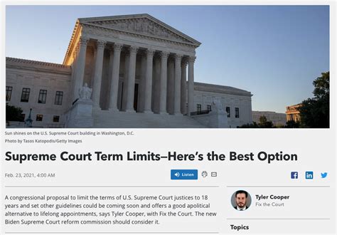 Supreme Court Term Limits—heres The Best Option Join The Campaign For Supreme Court Term Limits