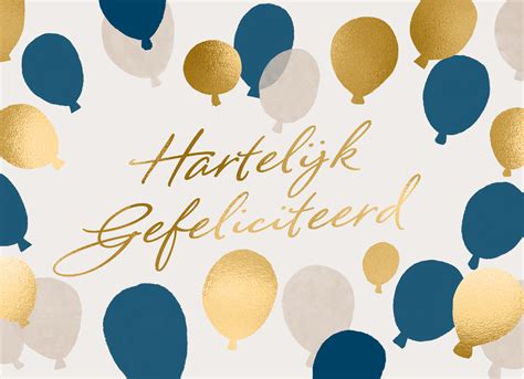 Gefeliciteerd Kaart Gouden Ballonnen Hallmark