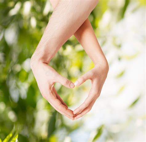Woman And Man Hands Showing Heart Shape Stock Image Image Of Help