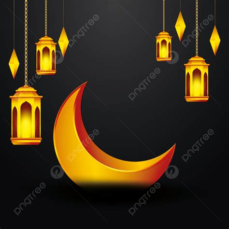 Fundo Islâmico Lâmpada De Lua 3d Ramadã Mubarak Eid Mubarak