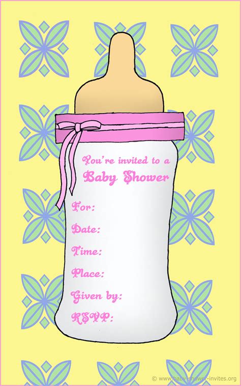 Free Printable Baby Bottle Baby Shower Invitation Template Beeshower