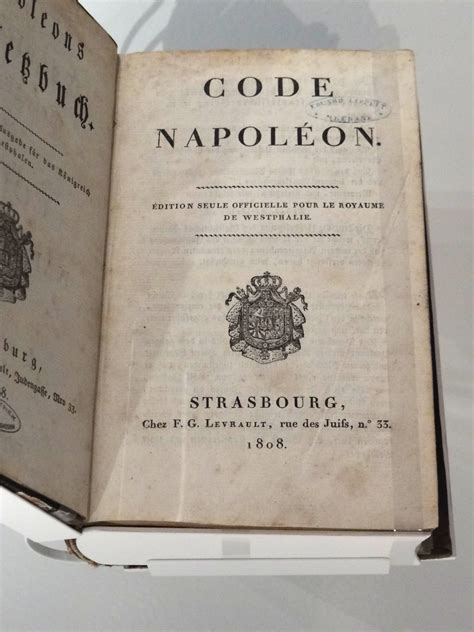 The civil code was followed by a code of civil procedure in 1806, a commercial code in 1807, a criminal. File:Code Napoleon - Copy in Military Museum - Dresden - Germany.jpg - Wikimedia Commons