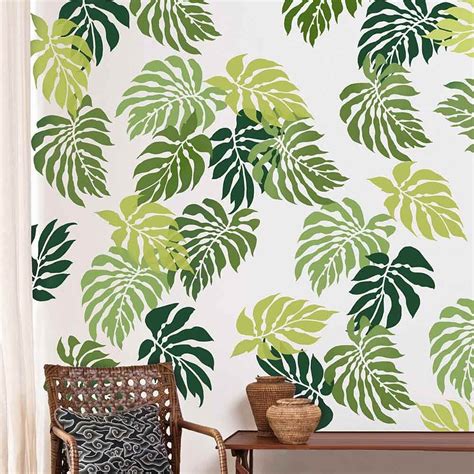 Tropical Wall Trend Palm Leaf Stencil Kit By Cutting Edge Stencils