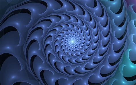 Download Wallpaper 3840x2400 Spiral Swirling Rotation Fractal Blue