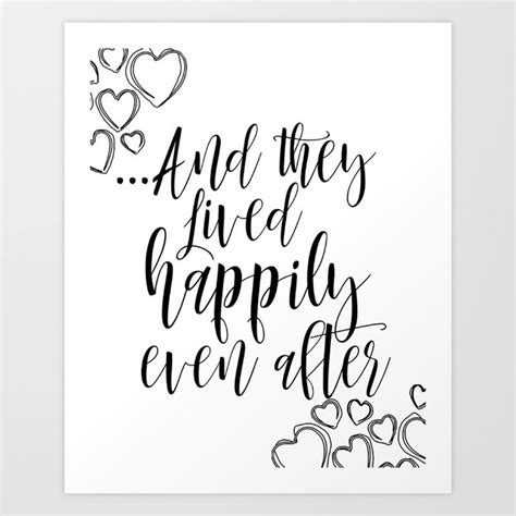 And They Lived Happily Ever After Printable Love Printable Wedding Art