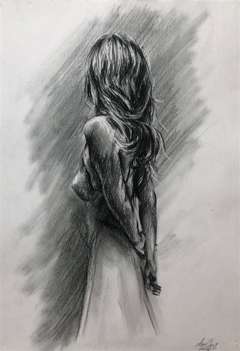 Original Zeichnung Bleistift Skizze Akt Pencil Drawing Sketch Art Nude My Xxx Hot Girl