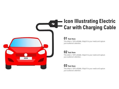 Icon Illustrating Electric Car With Charging Cable Powerpoint