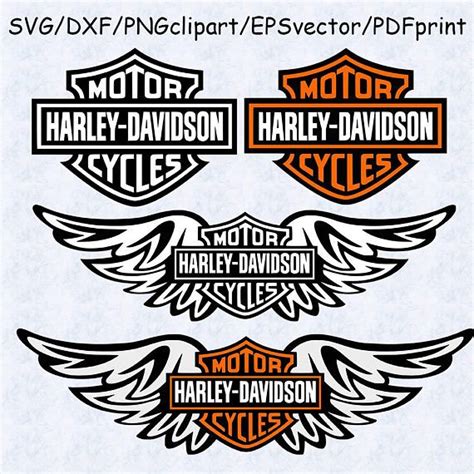 Harley Davidson Logo Wings Svg Harley Davidson Dxf Harley Harley