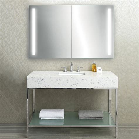 Our sliding door series medicine cabinets feature sliding polished edge mirror doors on an integral track system and are available in surface mounted or recessed models. LED Medicine Cabinet + Defogger + Double Sliding Mirror ...