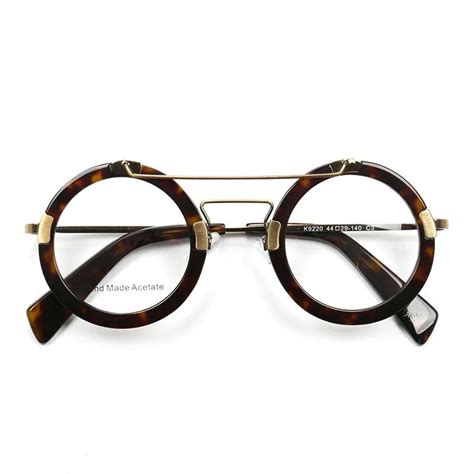 acetate vintage round eyeglasses frames men women clear myopia optical prescription glasses