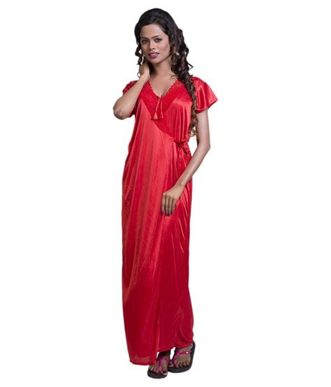 Buy Ishin Red Silk Nighty Online At Best Prices In India Snapdeal