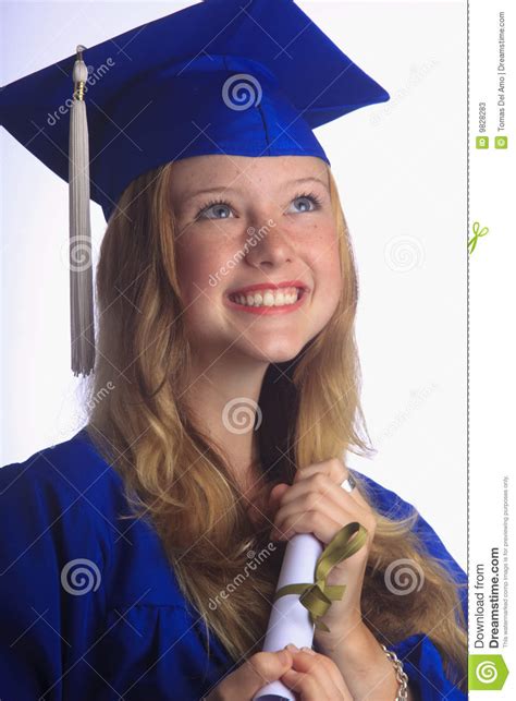 Retrato De Un Graduado Femenino De La Universidad Imagen De Archivo