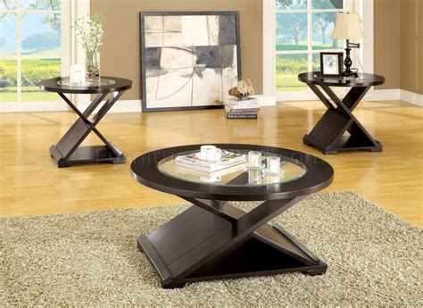 Cocktail, coffee & end tables. CM4006-3PK Orbe Coffee Table & 2 End Tables 3Pc Set in ...