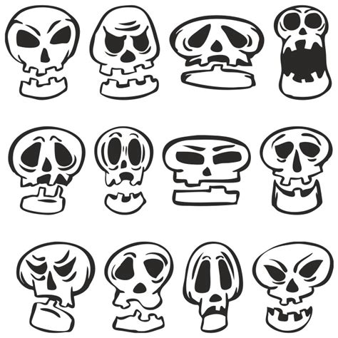 Funny Cartoon Skulls Plotter Cutting Free Dxf File For Free Download