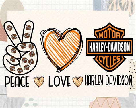 Harley Davidson Svg Motorcycle Svg Peace Love Harley Etsy