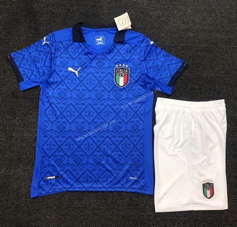 2020 European Cup Italy Home Blue Soccer Uniform Italy Topjersey