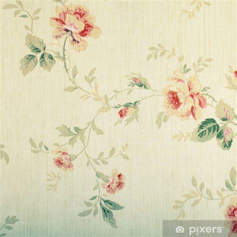 Vintage Victorian Wallpaper With Floral Pattern Wall Mural