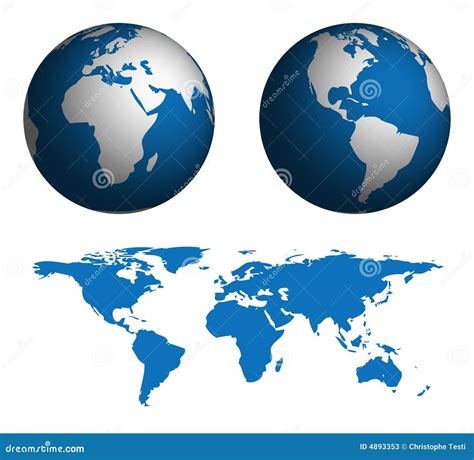 Globe And Map Of The World Stock Vector Illustration Of Continents