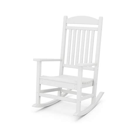 Polywood Grant Park White Plastic Outdoor Rocking Chair Hsz 1 S