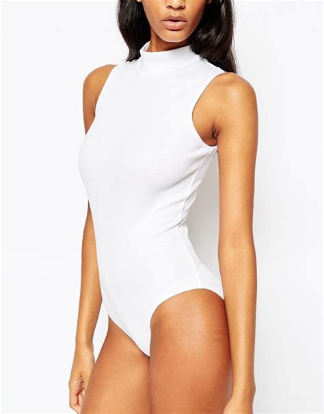 Asos White Rib Turtleneck Body Turtle Neck Asos Ribbed Turtleneck