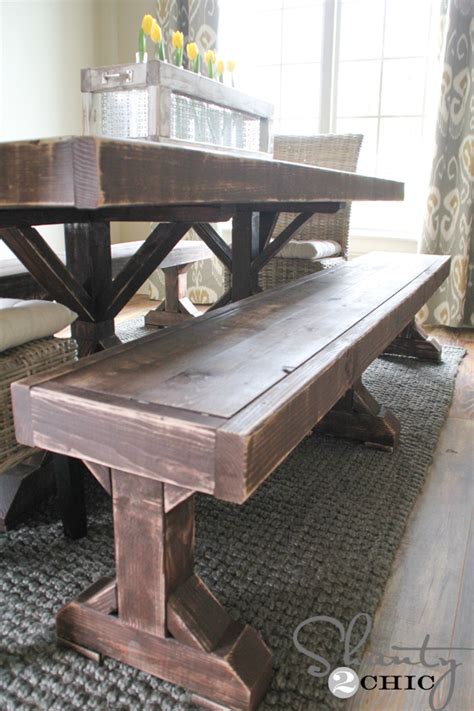 2 in 1 bench sbd table : DIY Benches for my Dining Table - Shanty 2 Chic