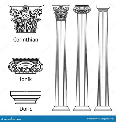 Un Ensemble De Colonnes Et De Capitaux Historiques Grecs Antiques Pour Eux Les Capitaux