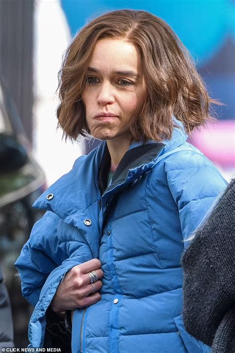 emilia clarke pictured for the first time on set of marvel s tv miniseries secret invasion in