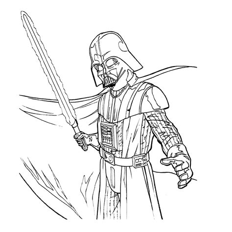 Kleurplaat Star Wars Darth Vader englshdebr