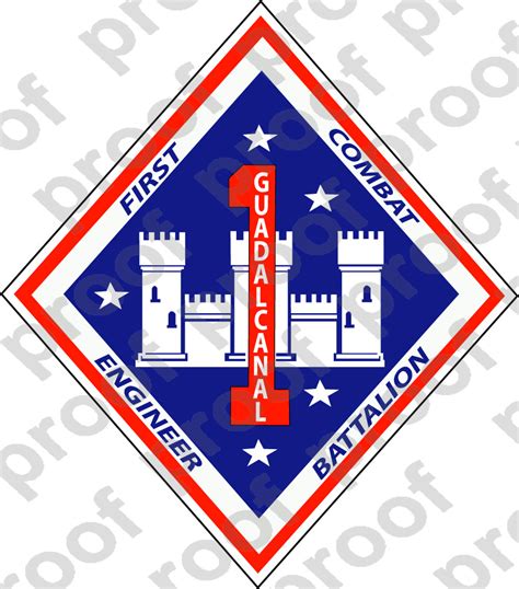 Sticker Usmc Unit 1st Combat Engineer Battalion Ooo Lisc20187 Mc