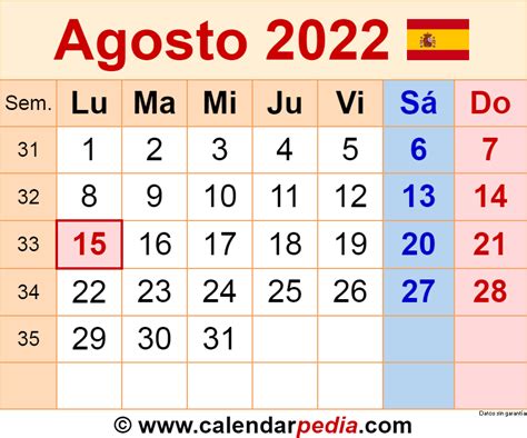 ¿cuántos Días Tiene Agosto 2022