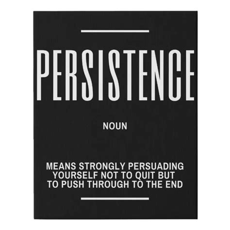 persistence definition quote faux canvas print zazzle