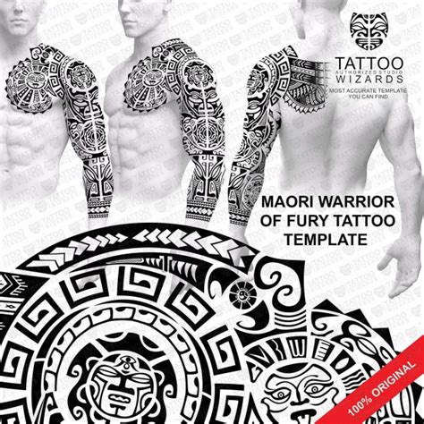 Maori Warrior Of Fury Vector Tattoo Template Stencil Tattoo Wizards