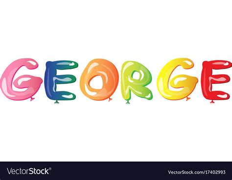 George Male Name Text Balloons Royalty Free Vector Image