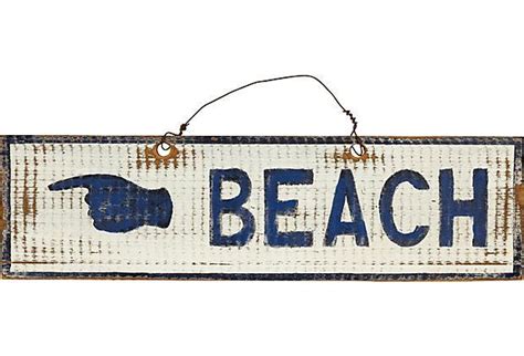 Antique Vintage Beach Sign On Vintage Beach Signs