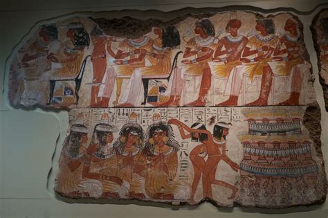 An Ancient Painting On Display In A Museum