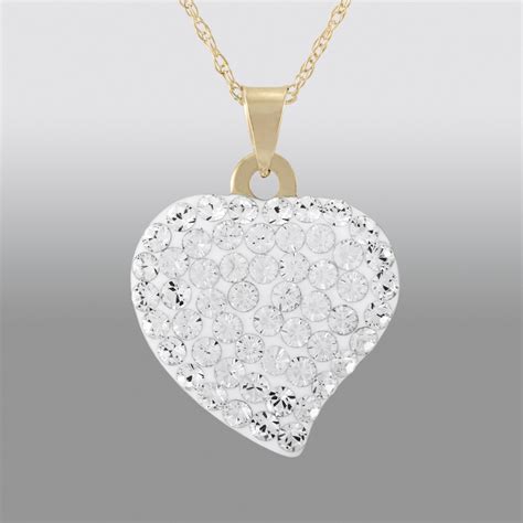 14k Gold Swarovski Crystal Heart Pendant Jewelry Pendants And Necklaces