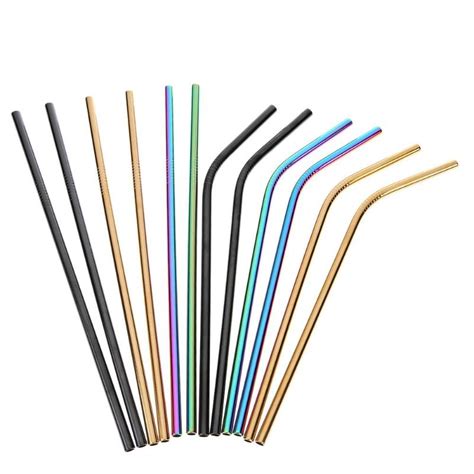 Stainless Steel Metal Straws Wholesale Colorful Reusable Rubber