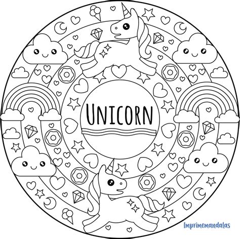 Mandala Unicornio 02 • Imprime Mandalas