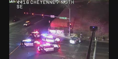 Police Pursuit Ends In Crash At North Las Vegas Intersection Suspects