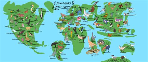 Map Of All The Dinosaurs And Pterosaurs That Lived Right Before The