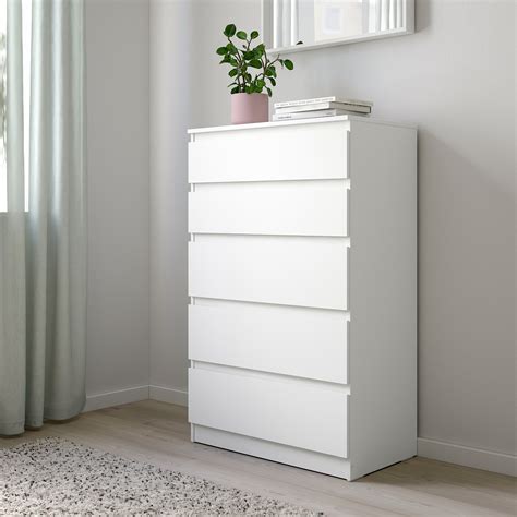 Kullen Chest Of 5 Drawers White 70x112 Cm Ikea