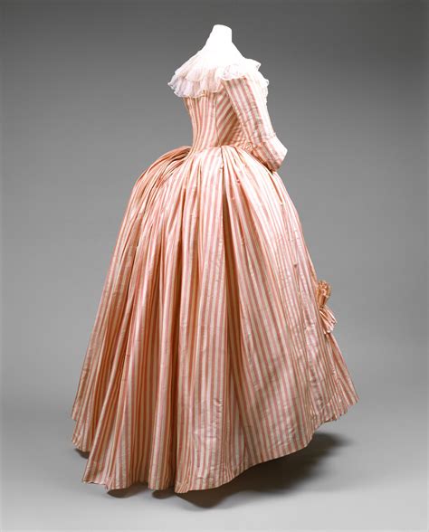 1785 1787 France Silk Robe à Langlaise 18th Century Fashion Historical Dresses 18th