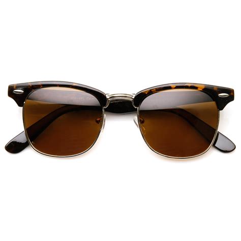 polarized classic half frame semi rimless horn rimmed sunglasses ebay